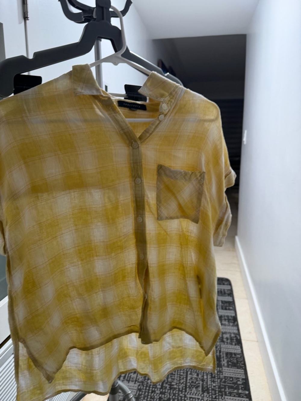 Sanctuary Yellow Plaid Button-Up Shirt